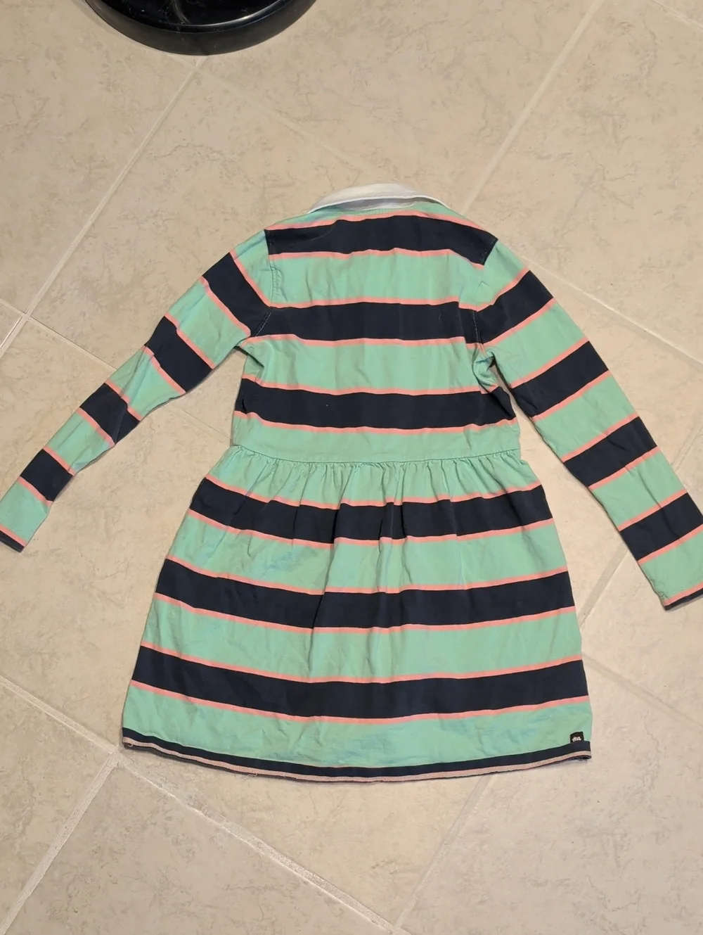 Tea Collection Long Sleeve Stripped Button Cotton Dress